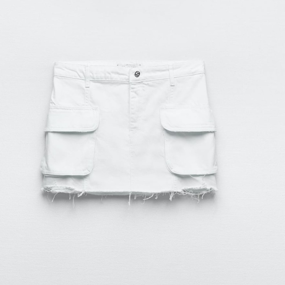 NWT Zara white cargo skirt with pockets